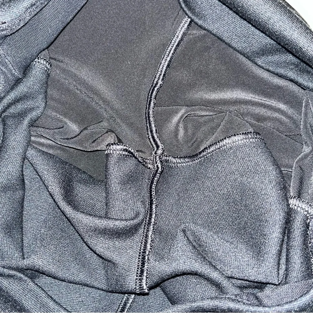 Assets by Spanx Black Faux Leather Leggings Tights Pants size Large